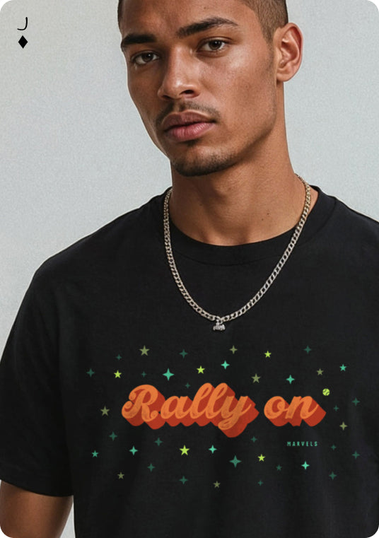 Man wearing a gray t-shirt with 