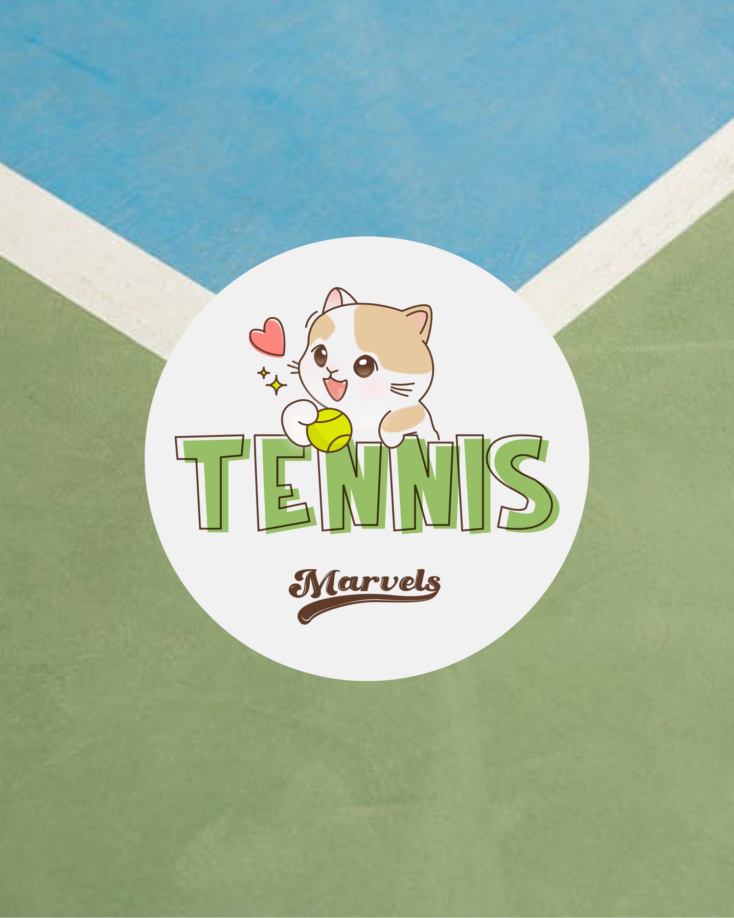 Tennis Cat sticker graphic