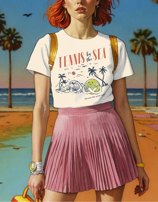 tennis by the sea t-shirt