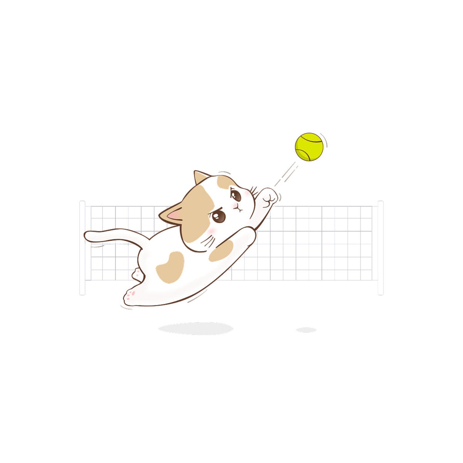 Tennis Cat t-shirt front graphic